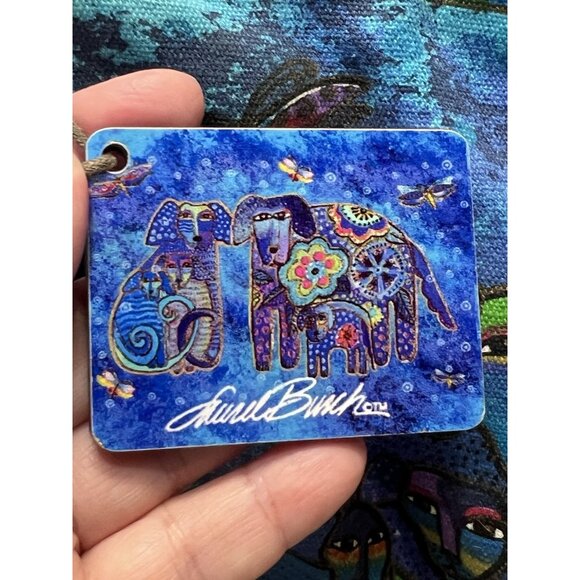 Laurel Burch Dog Tote Bag Purse Shoulder Handbag Braided Strap Colorful Puppies - Picture 5 of 11